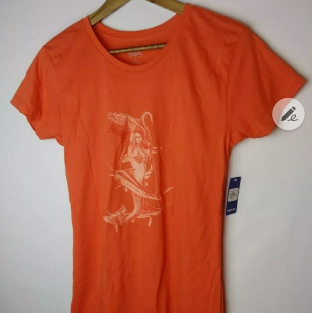 Huk Fishing Women Orange SS T-Shirt NWT Mult Sz